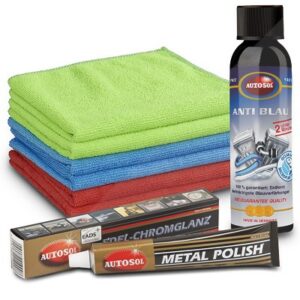 Autosol 150 ml Anti Blau+75 ml Edel Chromglanz Politur+6x Mikrofasertuch [Hersteller-Nr. 40572118]