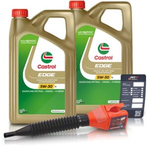 Castrol 10 L EDGE 5W-30 LL + Ölwechsel-Anhänger + Einfülltrichter [Hersteller-Nr. 15F7E7]