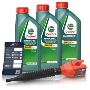 Castrol 3 L Magnatec 5W-30 A3/B4 + Ölwechsel-Anhänger + Einfülltrichter [Hersteller-Nr. 15F67D]