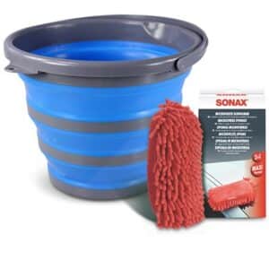 Enva Faltbarer Eimer 10L + SONAX MicrofaserSchwamm [Hersteller-Nr. 41108927]
