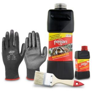 Fertan 1 L+250 ml Rostkonverter+Pinsel+1 Paar Arbeitshandschuhe [Hersteller-Nr. 40665754]
