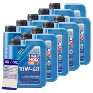 Liqui Moly 10x 1 L Super Leichtlauf 10W-40 + Ölw.-Anhänger [Hersteller-Nr. 1300]