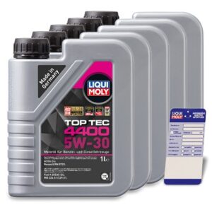 Liqui Moly 5x 1 L Top Tec 4400 5W-30 + Ölwechsel-Anhänger [Hersteller-Nr. 3750]