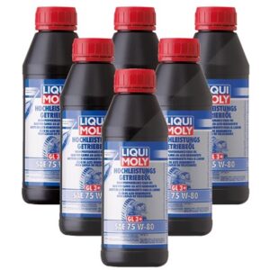Liqui Moly 6x 1 L Hochleistungs-Getriebeöl (GL3+) SAE 75W-80 [Hersteller-Nr. 4427]