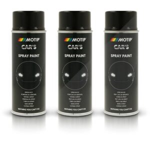 Motip 3x 400 ml CAR'S Rallye-Lack Spraydose schwarz glänzend [Hersteller-Nr. 385865]