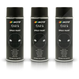 Motip 3x 400 ml CAR'S Rallye-Lack Spraydose schwarz matt [Hersteller-Nr. 385872]