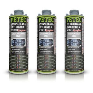 Petec 3x 1000 ml Steinschlag- & Unterbodenschutz grau [Hersteller-Nr. 73310]