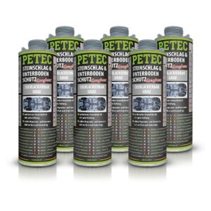 Petec 6x 1000 ml Steinschlag- & Unterbodenschutz grau [Hersteller-Nr. 73310]
