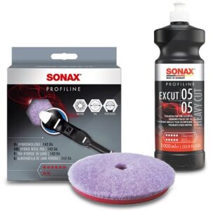 Sonax 1x 1 l PROFILINE Poliermittel ExCut 05-05 + HybridWollPad 143mm [Hersteller-Nr. 40002952]