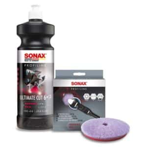 Sonax 1x 1 l PROFILINE Poliermittel Ultimate Cut + HybridWollPad 143mm [Hersteller-Nr. 02393000]