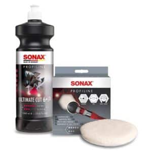 Sonax 1x 1 l PROFILINE Poliermittel Ultimate Cut + Lammwollpad 133mm [Hersteller-Nr. 02393000]