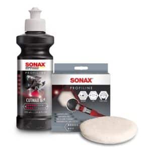 Sonax 1x 250ml PROFILINE Poliermittel CutMax + Lammwollpad 133mm [Hersteller-Nr. 02461410]