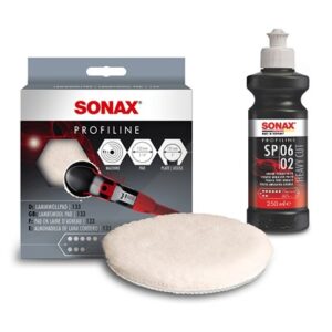 Sonax 1x 250ml PROFILINE Poliermittel SP 06-02 + Lammwollpad 133mm [Hersteller-Nr. 03201410]