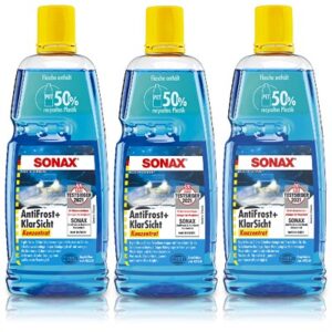 Sonax 3x 1 L AntiFrost&KlarSicht Konzentrat Scheibenfrostschutz Citrus [Hersteller-Nr. 03323000]